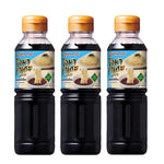 Omakase Zaru Ramen Sauce 200ml bottles, three-pack, dry grocery product with Japanese-style ramen sauce bottles on a white background.