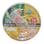 Waanthai Aloe Vera diced in honey in a clear container, ready for use in desserts or drinks, showcasing fresh aloe vera pieces.