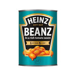 Heinz Baked Beans in Tomato Sauce gluten-free cans, 415g each, stacked in a box, ready for cooking or serving.
