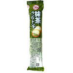 Bourbon Petit Matcha Langue De Chat, Japanese green tea-flavored confectionery snack with crispy biscuit texture.