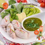 J-lek Jae Lek seafood sauce in a 345g glass bottle, ideal for dry grocery use, with a clear label and colorful cap.