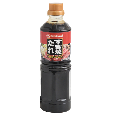 Bottle of Yamamori Sukiyaki Tare sauce, a Japanese grocery product used for flavorful sukiyaki dishes.