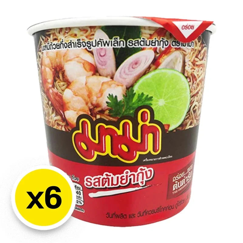 MAMA Mama Cup Instant Noodle Tomyum Kung 42g, dry grocery, ready-to-eat spicy seafood flavor in a convenient cup.