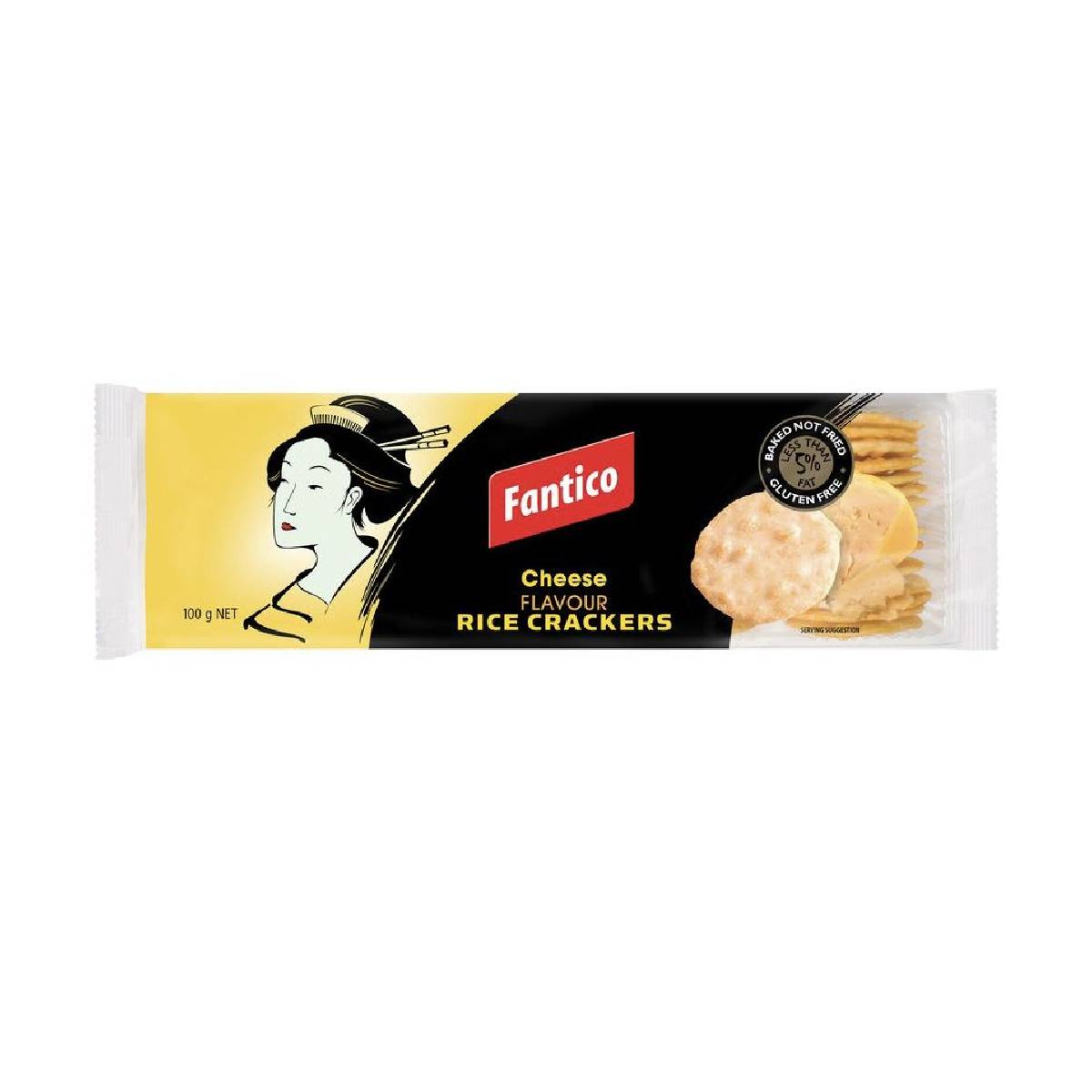 Fantastic Rice Cracker Cheese snack box featuring crispy rice crackers topped with cheese, healthy confectionery treat.