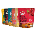 Chaolay Mix Fish Crisps 100g, crunchy seafood snack with colorful mix of fish-shaped crisps in a resealable bag.