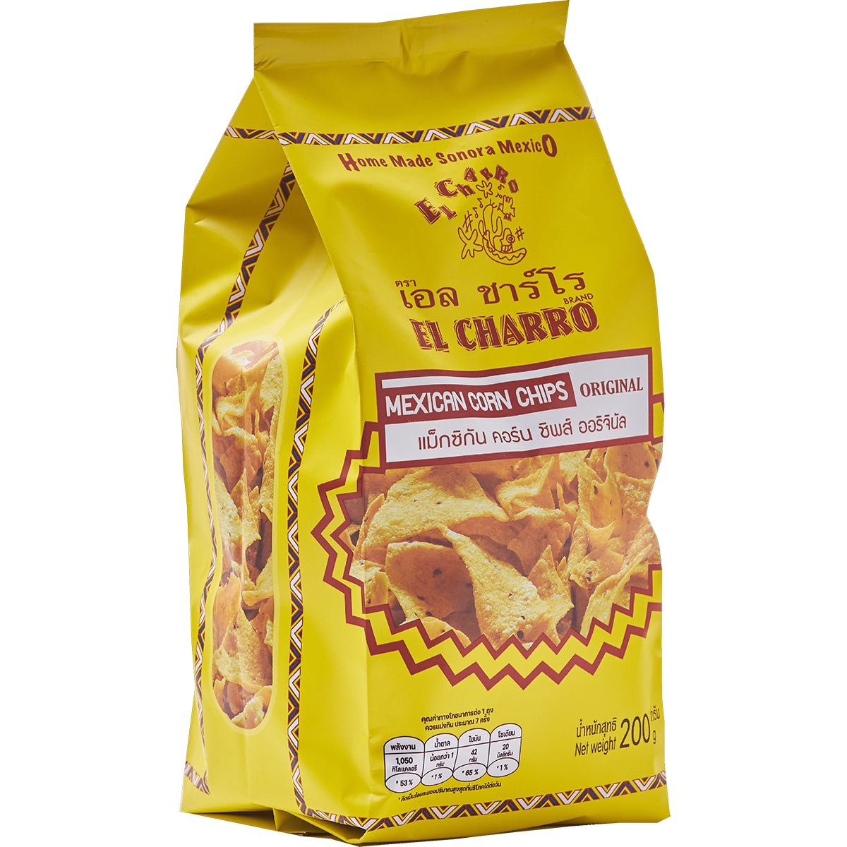 El Charro Mexican Corn Chips Original in a bowl, showing crispy, golden snack chips made from corn for authentic Mexican flavor.