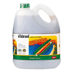 Razorclam Fish Sauce 4.5L bottle, a savory dry grocery condiment, with a clear label and dark liquid inside
