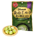 Kanro Matcha Milk Candy 61g, Japanese snack confectionery with green tea and milk flavor, in colorful packaging.