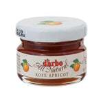 Jar of Darbo Orange Jam in a clear glass container, showcasing the vibrant orange-colored jam with a metal lid.