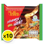WAIWAI Pad Char Baby Clam Flavour Instant Noodles, 60g x10 pack, dry grocery product with cooked noodles and clam flavor seasoning.