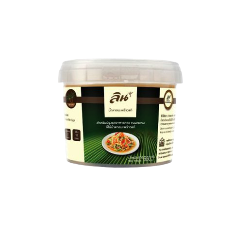 Bag of Lin Coconut Sugar for baking and cooking, showing the product label and coconut sugar crystals inside.