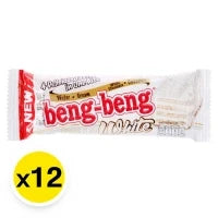Beng Wafer White Chocolate 20g snack pack, individually wrapped, featuring crispy wafer layers coated in white chocolate.