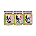 Jar of MOMOYA chopped ginger with rapeseed oil in clear glass container, ready for use in cooking or garnishing dishes.