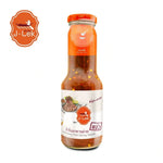 J-LEK Jae Lek grilled food sauce in a 360g glass bottle, ideal for enhancing dry grocery dishes with rich flavor.