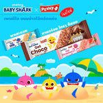 Pennyo Oatmeal Snacks Baby Shark Strawberry flavor, 15g x6 packs, featuring colorful packaging with Baby Shark characters.