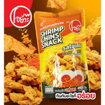 O-yua crispy fried shrimp snack with salted egg flavor, 22g, showing golden fried shrimp pieces in the package.