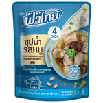 Fathai Instant Concentrated Soup with pork flavor, showing the convenient packaging and rich soup base in a grocery product image.