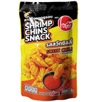 Oyua Crispy Fried Shrimp Chin Sweet Chili Flavor snack, showing golden crispy shrimp with sweet chili coating in a vibrant package.