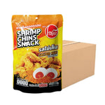O-YUA crispy fried shrimp snack with salted egg flavor in 22g packaging, showcasing the crunchy shrimp pieces and salted egg seasoning.
