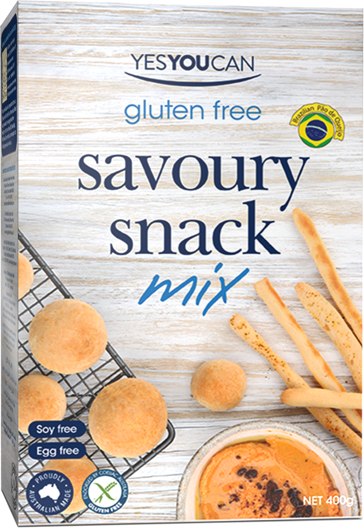 Yes You Can Savoury Snack Mix in a bowl, featuring a variety of healthy, crunchy snack pieces from the Yes You Can brand.