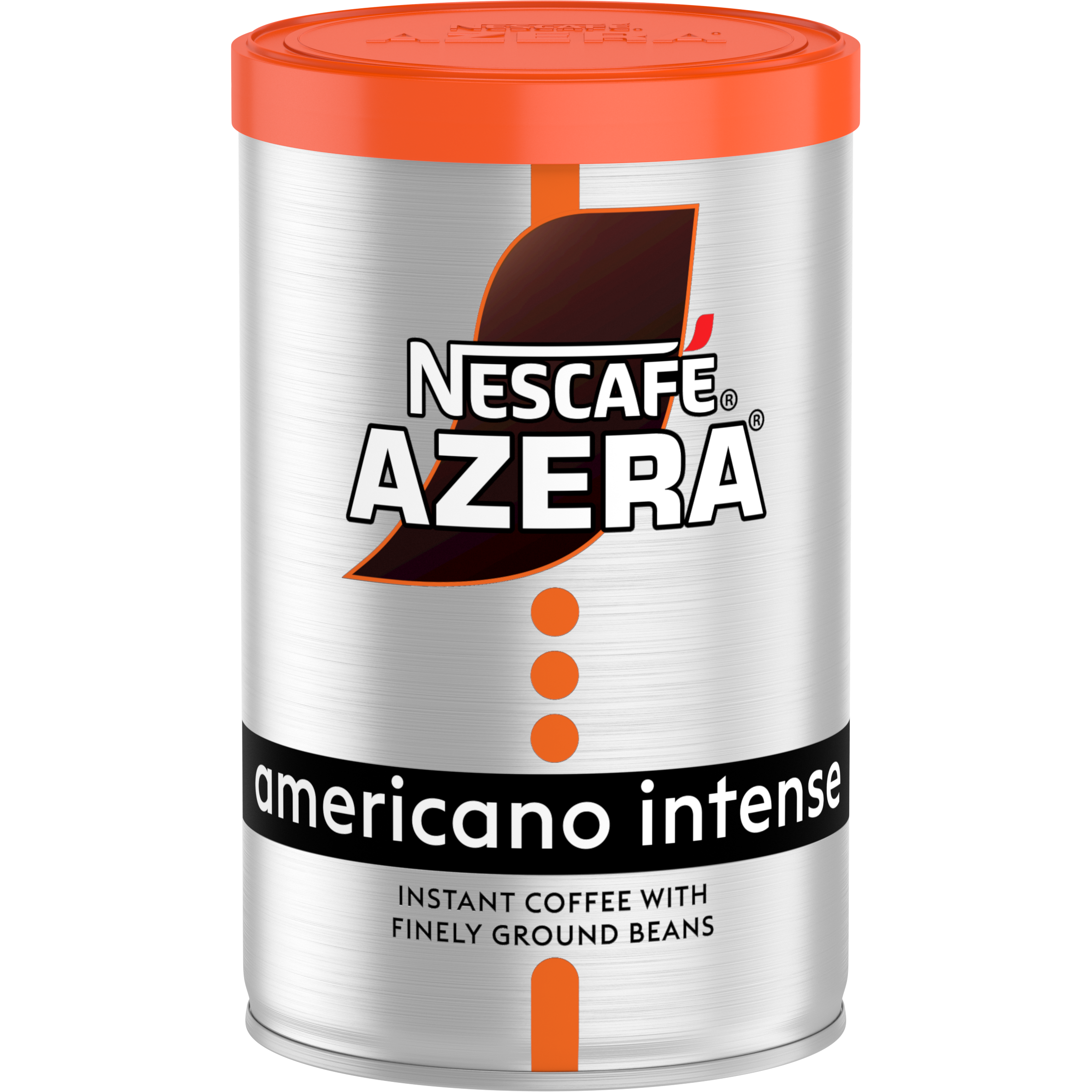 Nescafe Azera Americano Intense coffee drink in a glass mug with dark coffee and a frothy top.