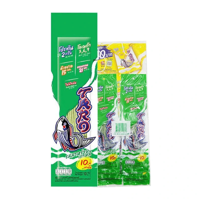 TARO Taro Fish Snack Korean seaweed-flavored dry snack, 10g x6 pack, crunchy seafood snack with seaweed flavor in individual packs.