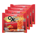 Mama Instant Noodles Oriental Kitchen Shrimp Stir Fried Tomyum in a bowl with shrimp and noodles, ready to eat.