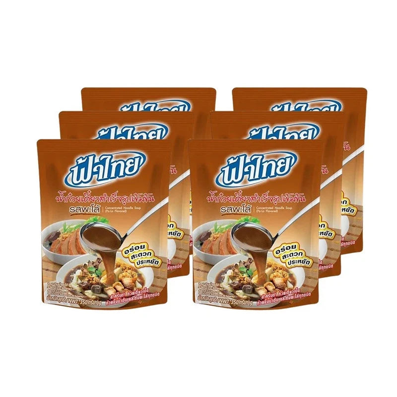 FATHAI Fathai Concentrated Noodle Pa-Lo Soup in 350g packs, dry grocery product with six packages, ideal for authentic Asian cuisine.