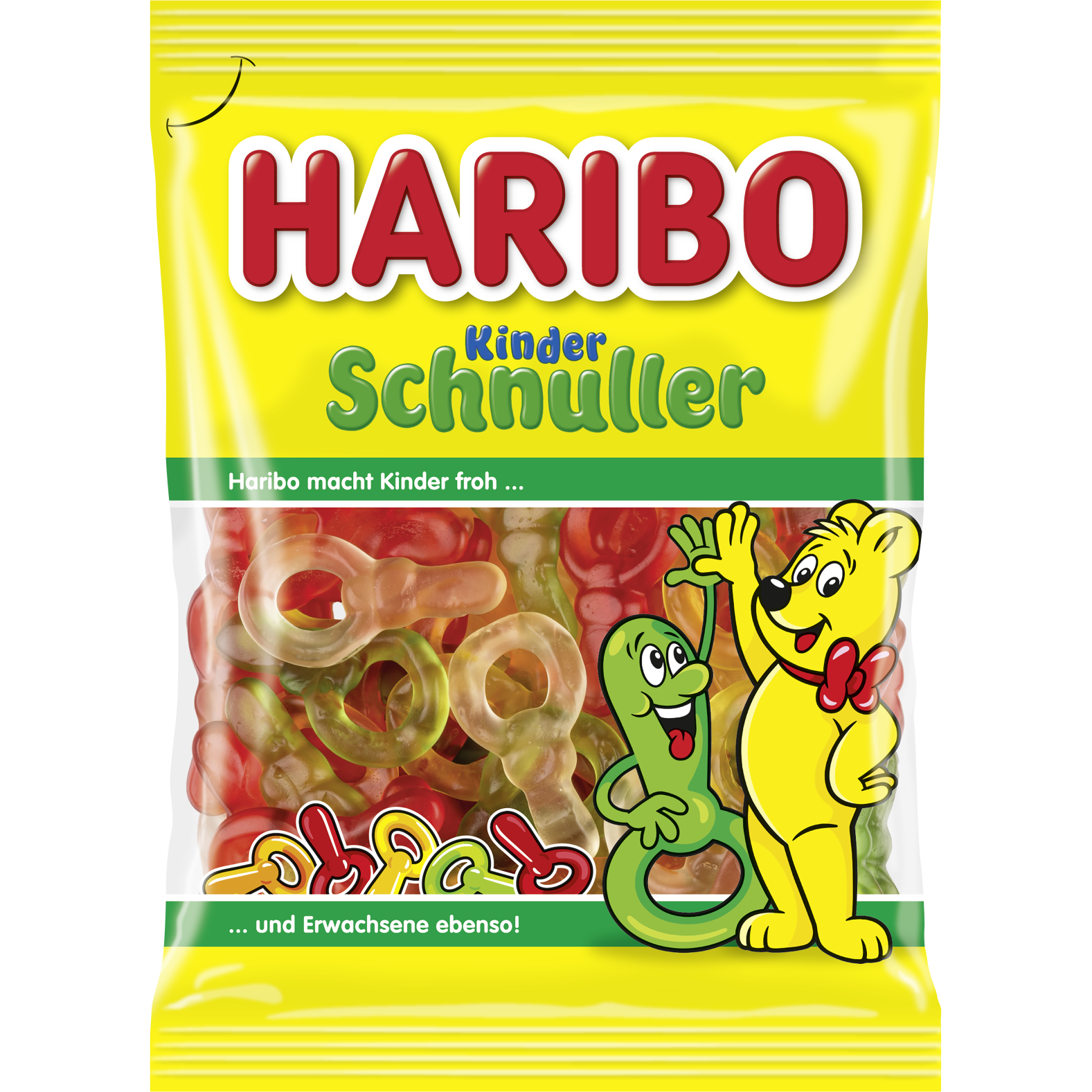 Haribo Kinder Schnuller confectionery snacks with colorful gummy shapes and playful designs, perfect for snacking and sharing.