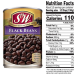 Canned S&W Black Beans in brine, packed in a metal can, ready for cooking or adding to recipes.