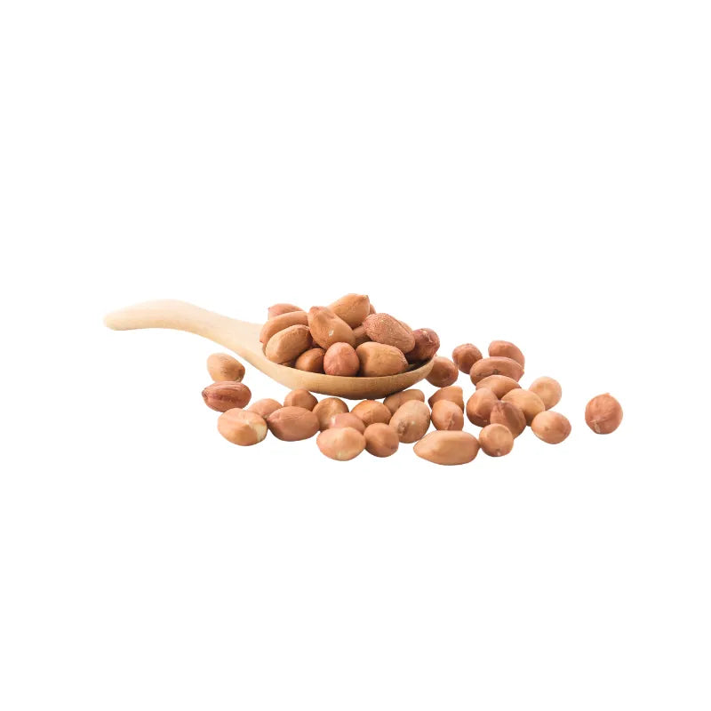 Flying Tiger Peanuts bin containing 5kg of dry grocery peanuts in a clear container with a label.