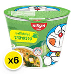 Nissin Doraemon seaweed snack 40g pack, shown in six-pack packaging, ideal for dry grocery snack options.