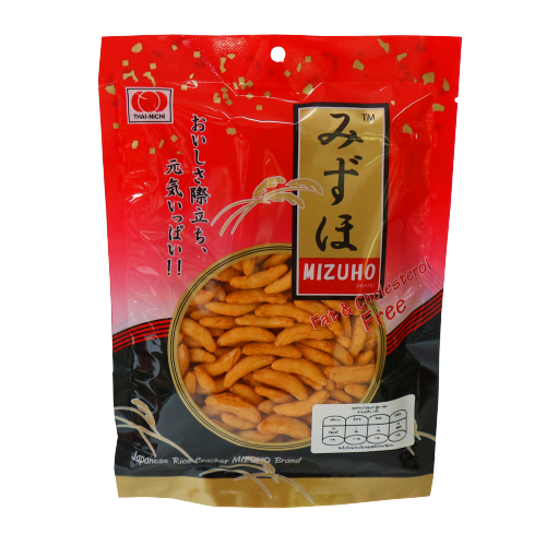 Mizuho Kakinotane rice snacks in a bowl, featuring crunchy, roasted Kakinotane confectionery snacks from the Mizuho brand.