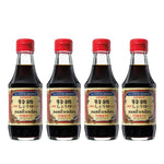 Four bottles of Yamamori soy sauce 200ml each, shown in a clear view, suitable for use in dry grocery cooking and seasoning.