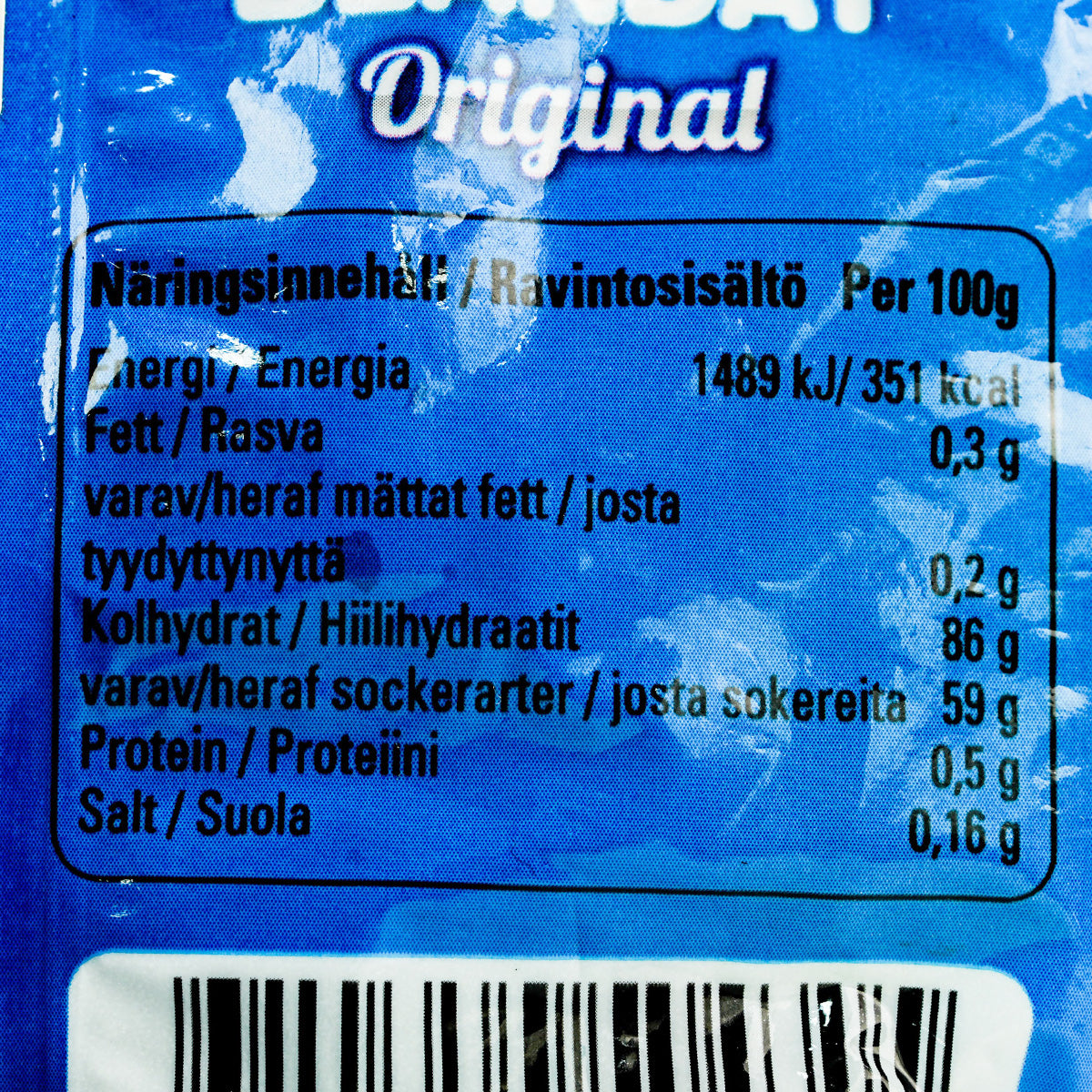 Malaco Gott & Blandat Original confectionery snacks featuring colorful assorted gummy candies in a clear bowl.