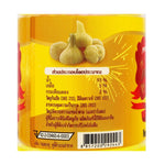 Whole garlic pickled juice from Plaramaerien, 250ml bottle, part of dry grocery selection, in a clear glass container.