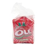 OLE Candy Strawberry flavored sweet snacks in 28g packages, displayed in a colorful, appealing arrangement.