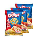 Plern Extra Seafood Flavor snack pack, 85g x3, savory confectionery with seafood flavor, in colorful packaging.