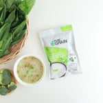 Pure Grain Instant Porridge Vegetable Recipe 35g dry grocery packet with colorful vegetable ingredients and branding on packaging.