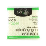 Boran Rice Paper Square 22cm, 300g, dry grocery product, thin and flexible rice paper for cooking and wrapping.