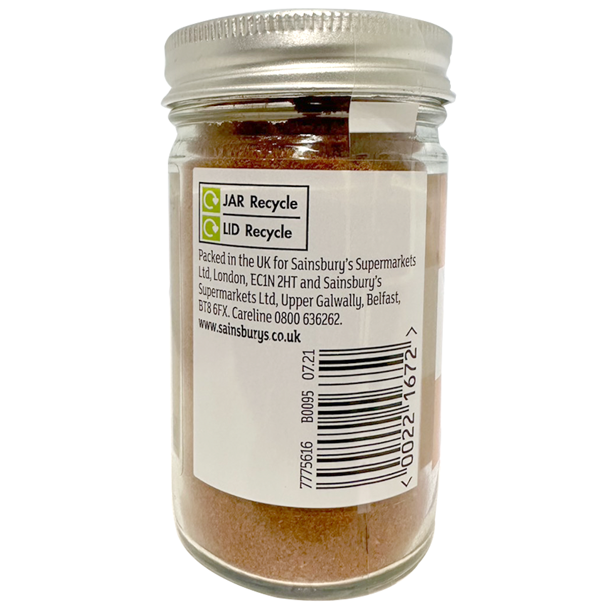 Sainsbury's cayenne pepper in a spice jar, fresh ground red chili powder for cooking and seasoning.