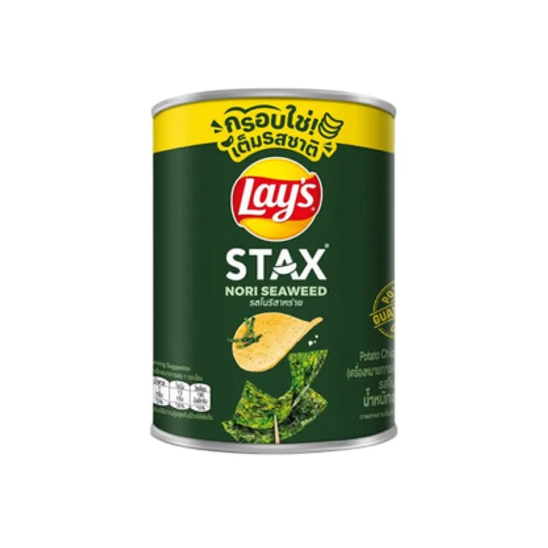 LAYS STAX Nori Seaweed snacks in 42g packs, featuring crispy layered seaweed flavor, 24-pack for snack lovers.