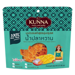 Kunna Golden Soft-Dried Mango confectionery snack with sweet fish sauce, featuring golden dried mango pieces and glossy sauce coating.