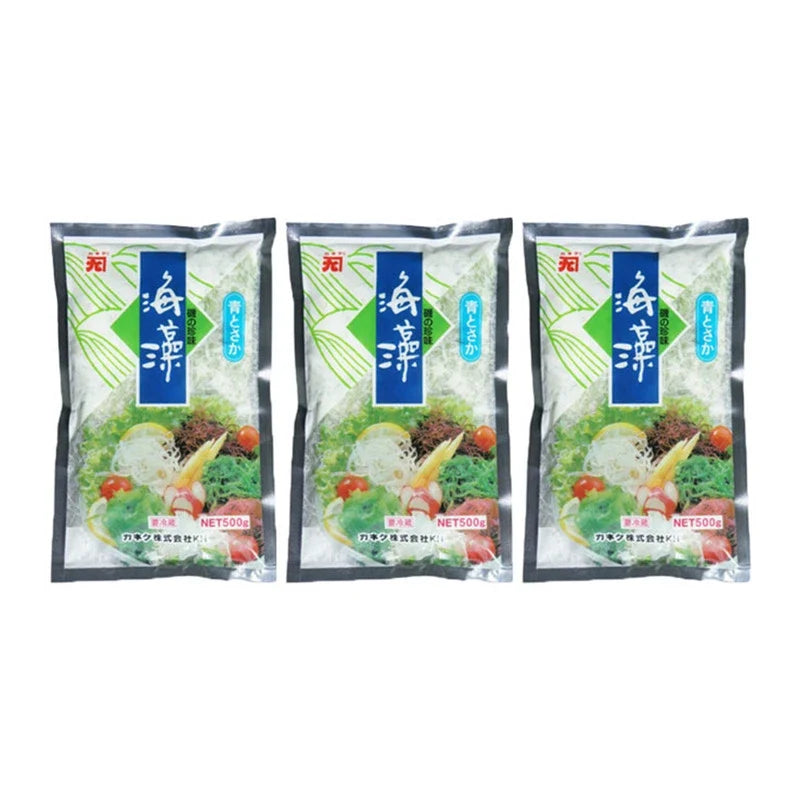 Sento Gyorui Kaneku salted green nori seaweed, natural dried grocery product with vibrant green leaves and crispy texture.