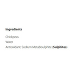 Canned Sainsbury's chickpeas in water, ready to use in recipes, with a label showing product details and brand.