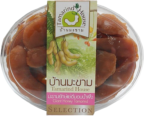 Giant honey tamarind confectionery snack from Tamarind House, showing a sticky, sweet tamarind treat with honey glaze.
