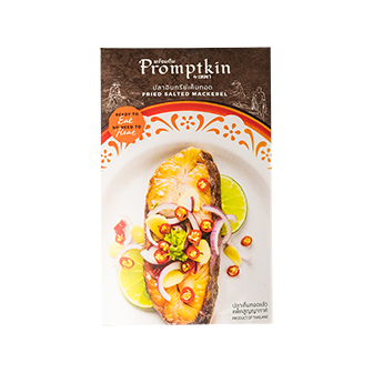 Promptkin Fried Salted Mackerel, packaged grocery item showing the crispy fried fish ready for cooking or serving.