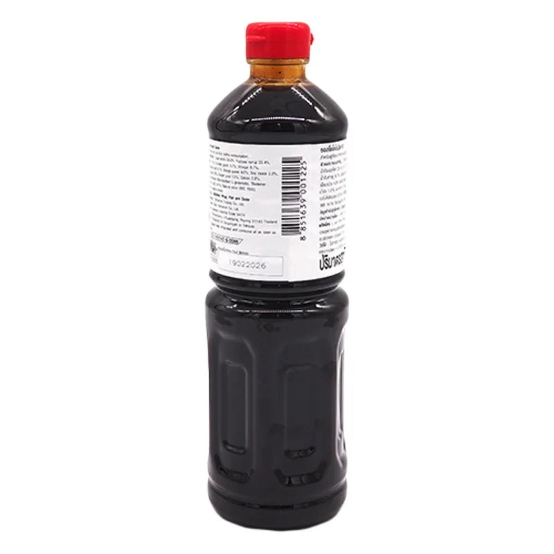 Yamamori Okonomiyaki sauce bottle, 1L, Japanese dry grocery sauce with rich, savory flavor for okonomiyaki cooking.