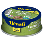 Canned Henaff P��t�� de Campagne in a metal tin, showcasing traditional French country-style pork p��t�� for gourmet grocery shopping