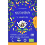 Organic Earl Grey tea bags from English Tea Shop, showcasing the tea packaging and leaves inside a clear container.